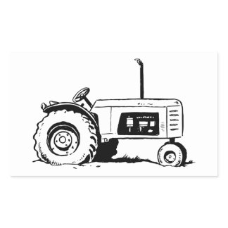 Tractor Sketch Rectangular Sticker