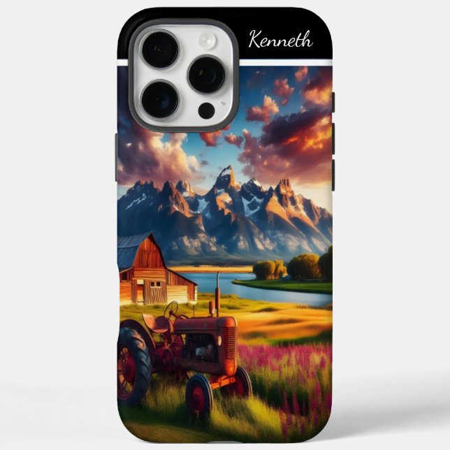 Tractor Sunset in the Mountains Case-Mate iPhone Case (Back)