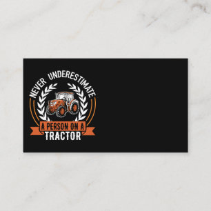 Tractor Text Saying Business Cards