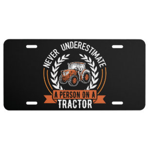 Tractor Text Saying License Plate