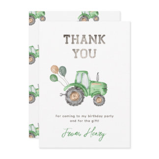 Tractor Thank You Card | Tractor Thank you