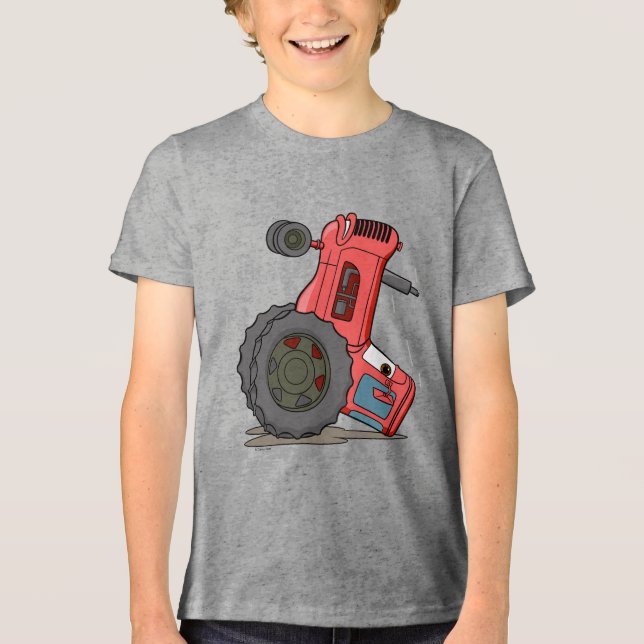Tractor Tipped Over Tri-Blend Shirt (Front)