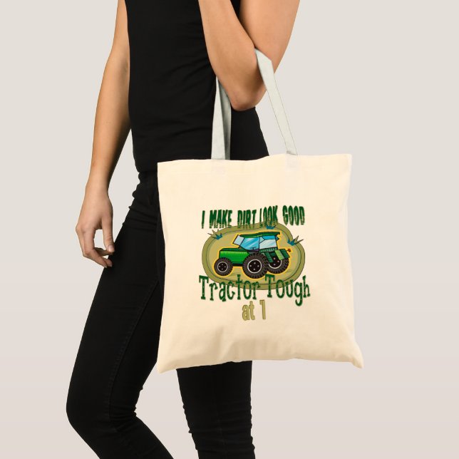 Tractor Tough 1st Birthday Tote Bag (Front (Product))