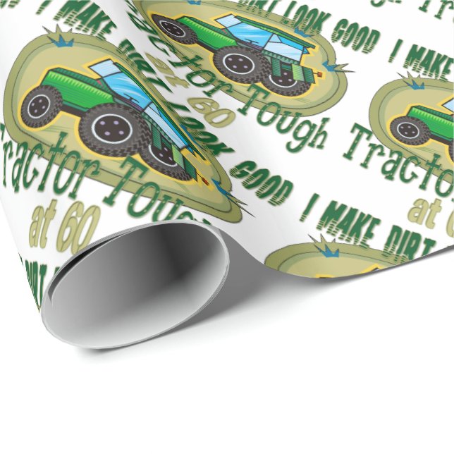 Tractor Tough at 60 Wrapping Paper (Roll Corner)