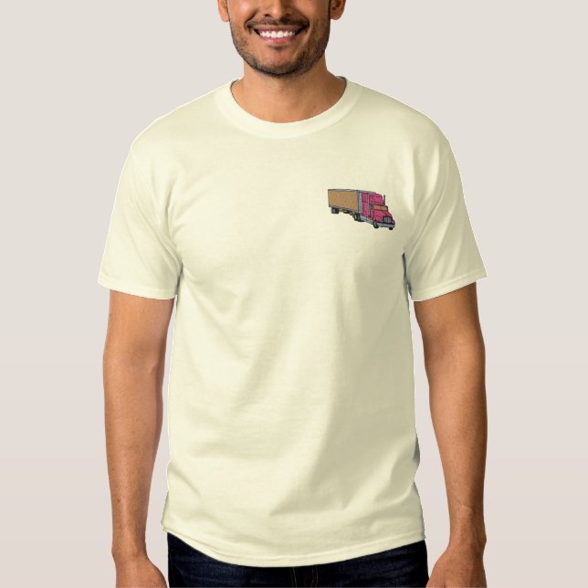 Tractor-trailer Embroidered T-Shirt (Front)