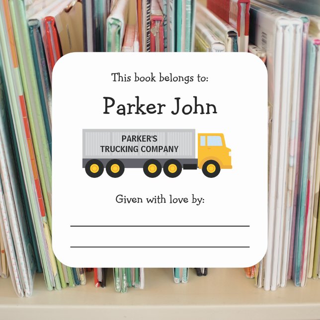 Tractor Trailer Truck children's bookplate (Creator Uploaded)