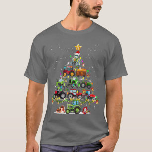 Tractor Truck Christmas Tree Light Farm Tractor Ug T-Shirt