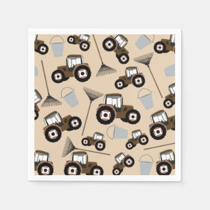 Tractor Truck Pattern Farm Equipment Napkins