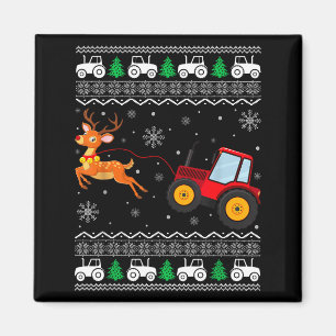 Tractor Ugly Christmas Tree Holiday Funny Xmas Boy Magnet