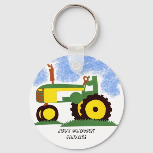 Tractor under Blue Sky Keychain