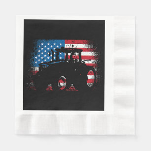 Tractor USA Flag design for Patriotic Farmer Napkins