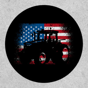 Tractor USA Flag design for Patriotic Farmer Patch