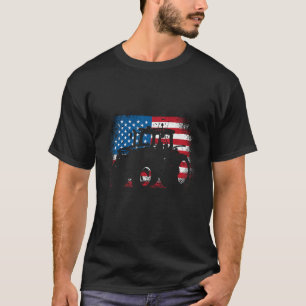 Tractor USA Flag design for Patriotic Farmer T-Shirt
