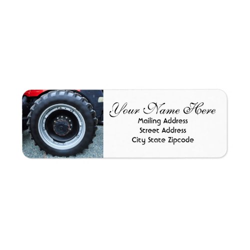 Tractor Wheel Return Address Label