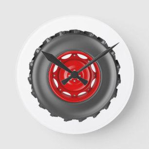 Tractor wheel round clock