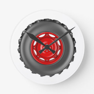 Tractor wheel round clock