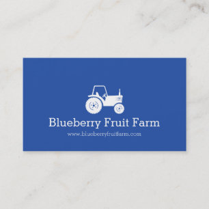 Tractor white blue modern farm business card