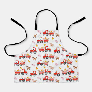 Tractor With Farm Animals Apron