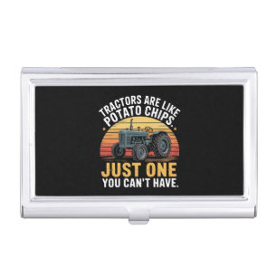 Tractors Are Like Potato Chips Business Card Case