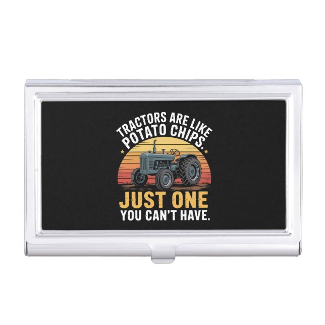 Tractors Are Like Potato Chips Business Card Case (Front)