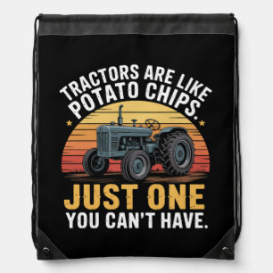 Tractors Are Like Potato Chips Drawstring Bag