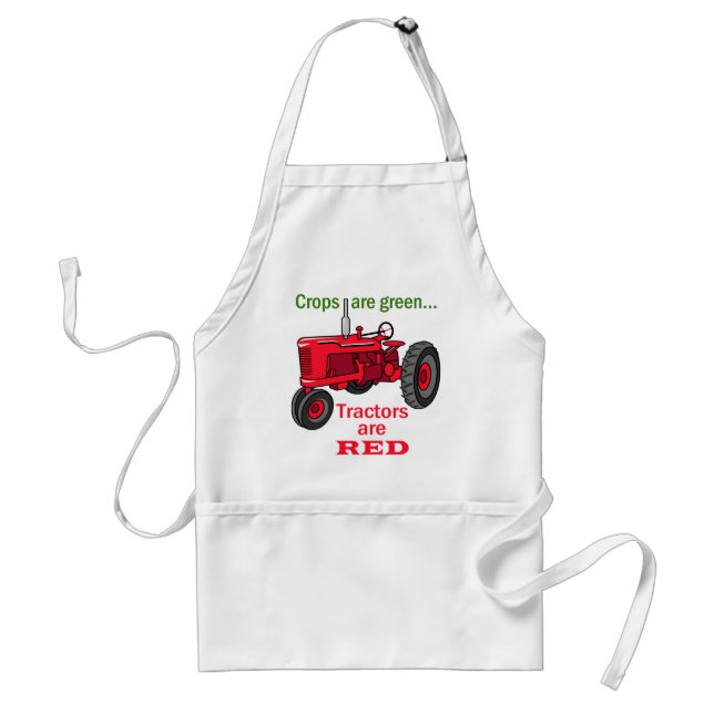 Tractors Are Red Adult Apron (Front)