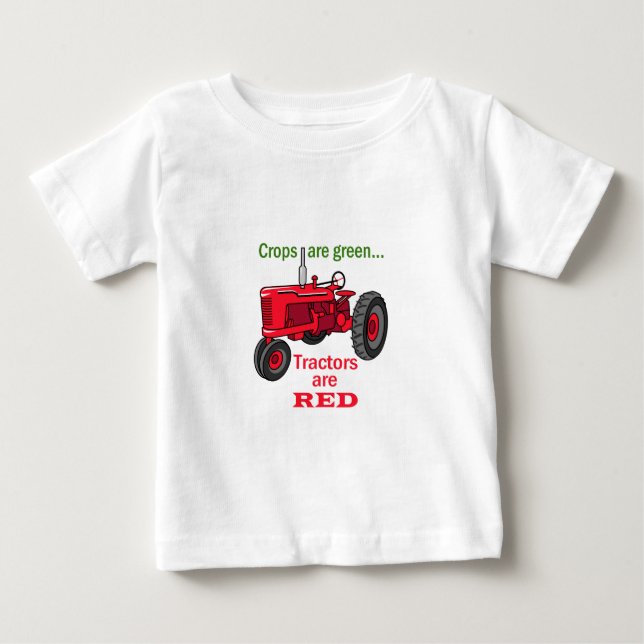 Tractors Are Red Baby T-Shirt (Front)