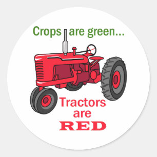 Tractors Are Red Classic Round Sticker