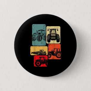 Tractors Farm Kids Boys Button