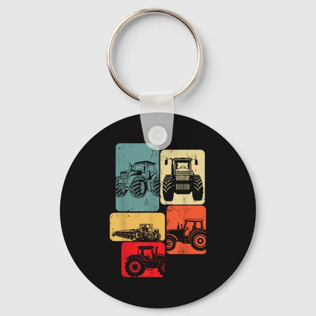 Tractors Farm Kids Boys  Keychain (Front)