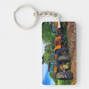 Tractors in Field Keychain