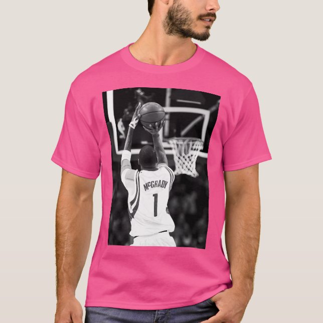 Tracy Mcgrady - Black  White T-Shirt (Front)