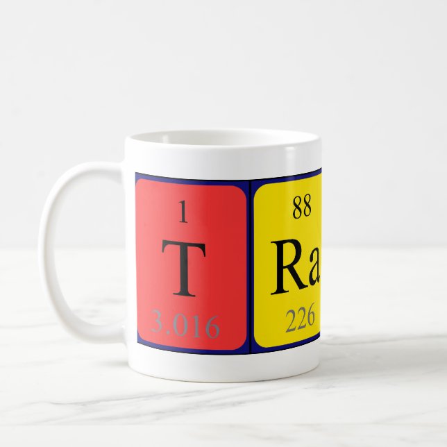 Tracy periodic table name mug (Left)