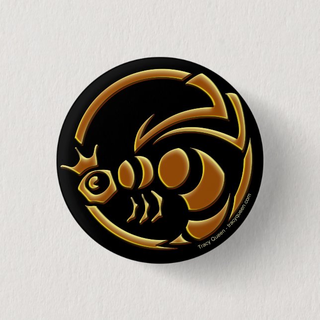 Tracy Queen - Queen Bee Crest Button (Front)