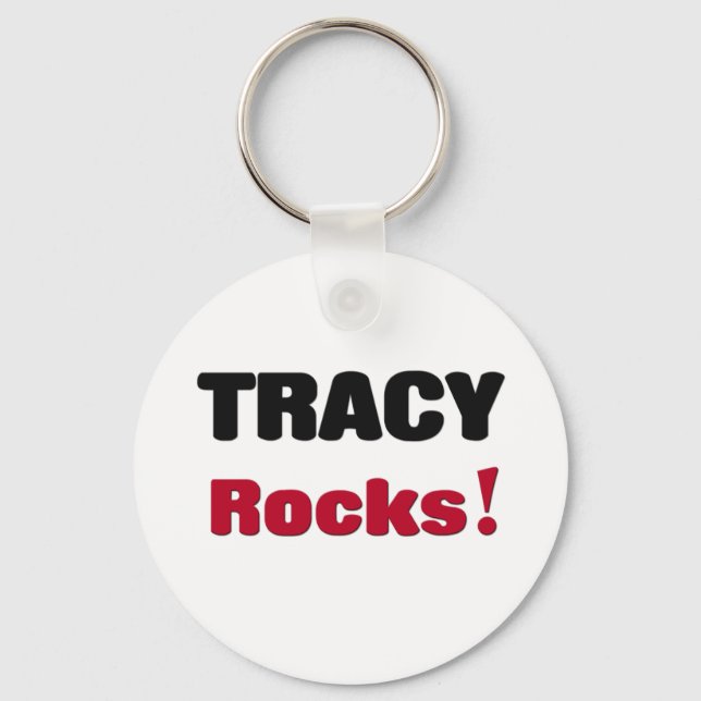 Tracy Rocks Keychain (Front)
