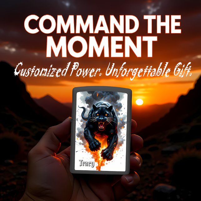 Tracy Snarling Black Panther Fire Zippo Lighter (Creator Uploaded)