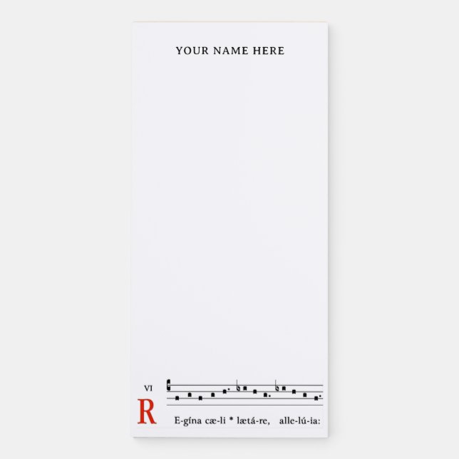 Trad Catholic Easter Latin Mass Gregorian Chant Magnetic Notepad (Front)