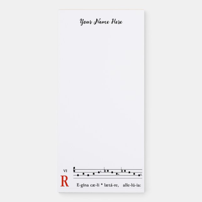 Trad Catholic Latin Mass Elegant Easter Music Magnetic Notepad (Front)