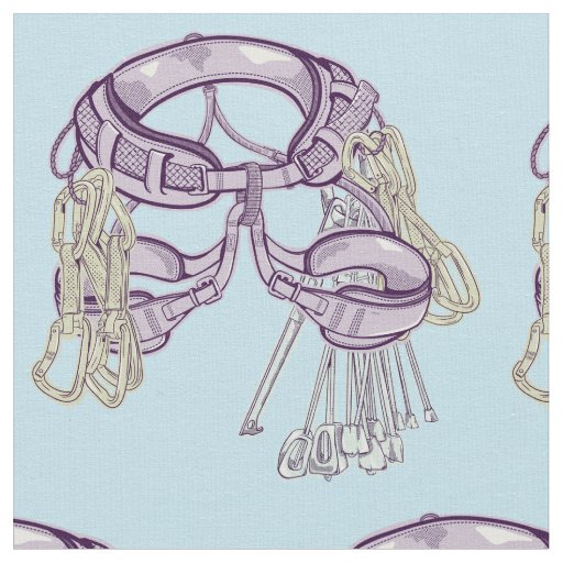 Trad climbing harness and equipment fabric