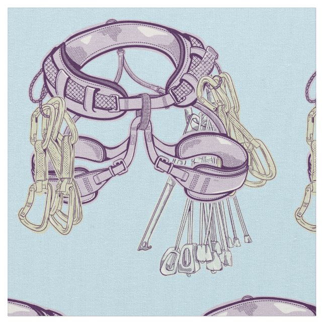 Trad climbing harness and equipment fabric (Close Up)