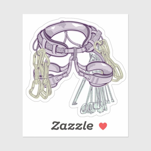 Trad climbing harness and equipment sticker (Sheet)