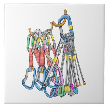 Trad Climbing Rack Ceramic Tile by earlykirky at Zazzle