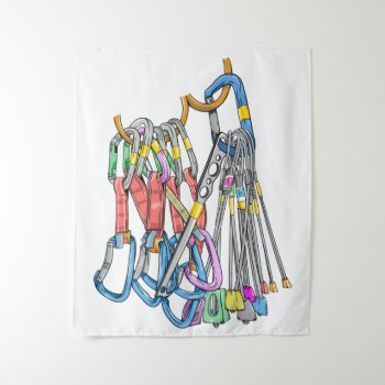 Trad Climbing Rack Tapestry by earlykirky at Zazzle