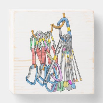 Trad Climbing Rack Wooden Box Sign by earlykirky at Zazzle