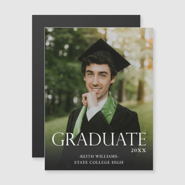 Trad Graduate 2M & Photo Graduation Magnet Darker (Front/Back)