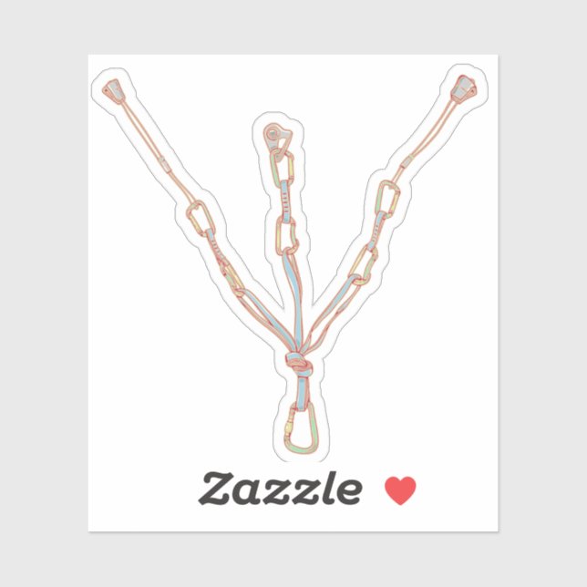 Trad rock climbing belay sticker (Sheet)