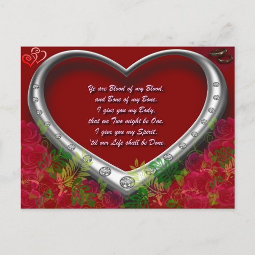 Trad Scot Love Vow Blood of my Blood _ Floral Postcard