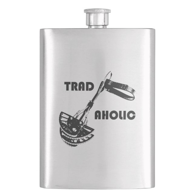 Tradaholic Rock Climber Flask (Front)