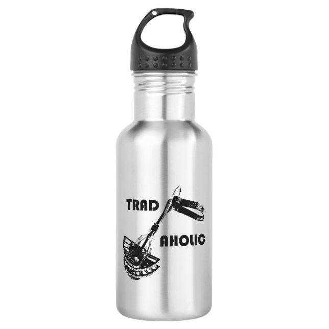 Tradaholic Rock Climber Stainless Steel Water Bottle (Front)