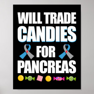 Trade Candy For Pancreas Type 1 Diabetes Awareness Poster